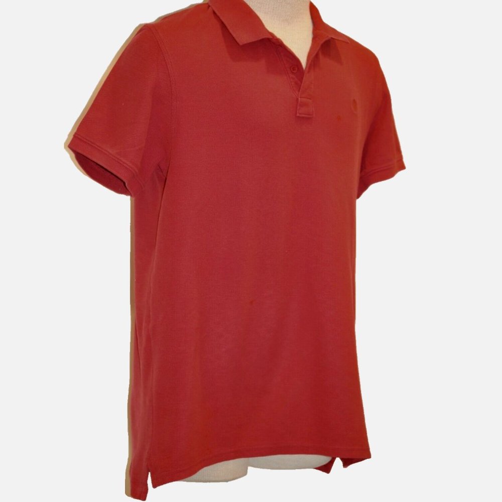NWOT VINTAGE L red MENS logo DNNY polo shirt COTTON PERU Neiman Marcus 1990s